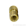 ব্রাস nutোকান বাদাম knurled গরম-দ্রবীভূত গরম-চাপা ইনজেকশন বাদাম